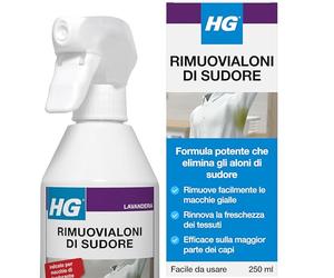 HG Spray Smacchiatore Sudore - Rimuove Macchie Gialle e Bianche e Odori da Vestiti e Camicie - 250 ml