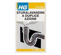 HG Sturalavandini a Duplice Azione, Rimuove i Blocchi e Ripristina il Funzionamento degli Scarichi, 2x 500 ml