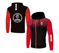 HGADXVBE Felpa con cappuccio e zip uomo Per S.A.A.B, Alta qualità, resistente durevole nel tempo, Stile streetwear moderno per città libero, Basic(Red,XL)