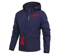 HGADXVBE Giacca Antivento Ultimate Fight, Giacca da uomo stand up collare versatile di design, Giacca multi tasca con colletto pieghevole casual, stagione(Dark Blue,L)