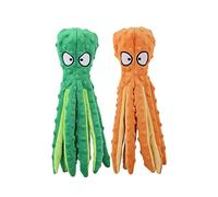 HGB Squeaky Dog Toys - Octopus No Stuffing Crinkle Plush Large Dog Toys to Keep Them Busy for Puppy Teething Chewing, Pet Supplies for Small, Medium, and Large Breeds, 2 Pack