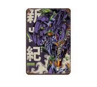 HGEIK Neon Genesis Evangelion Evangelion Evangelion Eva Unit 01, poster in metallo vintage, decorazione artistica da parete per pub, club, caffetteria, bar, casa, decorazione artistica da parete