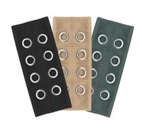 HGEKLIZV 3 cerchietti elastici da donna con occhielli, Y2k, larghi, con occhielli, stile punk e rock (nero, verde oceano, cammello)