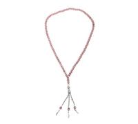 HGENAHGTF Collana pieghevole con perline di cristallo Tasbih con ciondolo | 99 perle di preghiera con vetro di agata imitazione per donne uomini religione Eid regalo