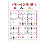 HGETJOHXEM 30 Day Walking Challenge Plan Fitness and Step Poster for Home Gym Office Motivation Wall(Unframed,16x24inch(40x60cm))
