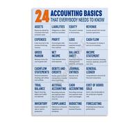 HGETJOHXEM Accounting Principles Infographic Guide Basics of Accounting Educational Wall-Art for Office Decor(Framed,16x24inch(40x60cm))