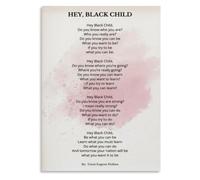 HGETJOHXEM African American Poem Poster I Am Strong Smart Beautiful Message Wall Decor for Pediatric Clinic Waiting Room(Unframed,16x24inch(40x60cm))