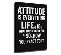 HGETJOHXEM Attitude is Everything Quote Inspirational Poster Mindset Wall-Art for Home Decor(Unframed,08x12inch(20x30cm))
