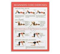 HGETJOHXEM Beginner Core Exercises Poster Neutral Pelvis and Abdominal Hollowing Techniques for Safe Foundation Wall-Art(Framed,16x24inch(40x60cm))