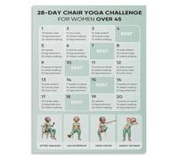 HGETJOHXEM Chair Yoga For Elderly Beginners Poster Canvas Low Impact Seated Workout Routine Flexibility Wall-Art Living Room Bedroom Office(Unframed,16x24inch(40x60cm))