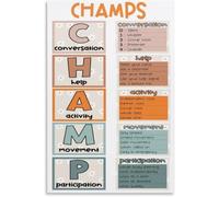 HGETJOHXEM CHAMPS Classroom Management Poster Behavior Expectations Back to School Teacher Resource Wall-Art Decor(Unframed,16x24inch(40x60cm))