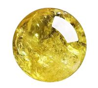 HGETJOHXEM Citrine Quartz Crystal Ball with Wooden Stand,Modern Decoration Spiritual Ball,Feng Shui Sphere Home Art Decorations,7~8cm