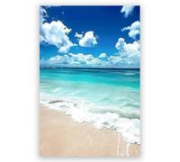 HGETJOHXEM Coastal Wall Art Featuring Ocean Waves and Beach Scenery - Framed Canvas Print for Living Room, Bedroom, Bathroom, and Kitchen Wall(Framed,12x18inch(30x45cm))