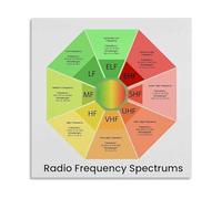 HGETJOHXEM Communications Engineering Poster Radio Frequency R Spectrum Chart Reference Guide Canvas Wall-Art for Tech G ecor(Unframed,16x24inch(40x60cm))