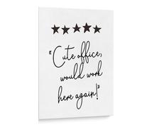 HGETJOHXEM Cute Office Wall Art, Would Work Here Again Funny Sign Canvas Print for Humorous Home Office and Workplace Decor(Unframed,12x18inch(30x45cm))