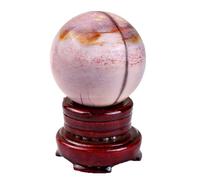 HGETJOHXEM Egg Yolk Stone Crystal Ball,Crystal Sphere for Wealth & Joy, Raw Crystal Ore Home Office Desk Decor, for Healing/Divination/Chakra Balance/Yoga/FengShui,6.5~7cm