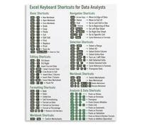 HGETJOHXEM Excel Productivity Shortcuts Poster Ctrl C Ctrl V Ctrl Z Ctrl F Find Replace Analyst Desk Wall-Art(Unframed,12x18inch(30x45cm))