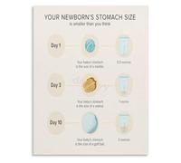 HGETJOHXEM Feeding Time Table Poster Newborn Stomach Size Chart Canvas Wall-Art Decor(Unframed,08x12inch(20x30cm))