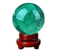 HGETJOHXEM Fluorite Crystal Ball with Stand,Green Quartz Gemstone Sphere for Home Decorative,Photography, Christmas Day Gifts,7cm