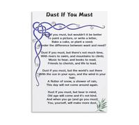 HGETJOHXEM Humble Home Dust If You Must Poem Art Print on Canvas Simple Joys Wall-Art for Reading Nook and Mudroom(Unframed,12x18inch(30x45cm))