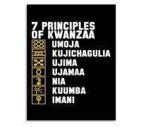 HGETJOHXEM Kwanzaa Principles Poster Seven Principles Nguzo Saba Canvas Wall-Art for Home Cultural Celebration Decor(Unframed,08x12inch(20x30cm))