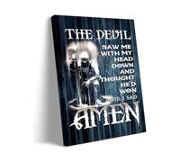 HGETJOHXEM Medieval Christian Warrior Poster - Templar Knight Quote Religious Wall Art for Home(Framed,16x24inch(40x60cm))