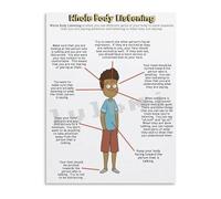 HGETJOHXEM Modern Whole Body Listening Poster Educational Canvas Art for Kindergarten Classroom and Childrens Room Decor(Unframed,16x24inch(40x60cm))