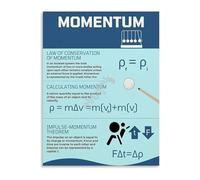 HGETJOHXEM Momentum Physics Poster Science Educational Wall Decor for Classroom School College Student Teacher STEM Learning Chart Print(Framed,08x12inch(20x30cm))