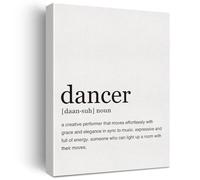 HGETJOHXEM Motivational Dancer Quote Canvas Art - Dancer Definition Framed Wall Print for Home Office, Dance Studio Decor, Gift for Ballet Lovers(Framed,12x18inch(30x45cm))