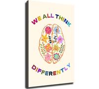 HGETJOHXEM Neurodiversity Brain Art Poster Mental Health Awareness Inclusive Thinking Wall-Art for Home Office Decor(Unframed,16x24inch(40x60cm))
