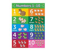 HGETJOHXEM Numbers and Shapes Learning Poster - Laminated Educational Chart for Toddlers, Preschool Classroom Decor & Homeschool Supplies(Framed,16x24inch(40x60cm))