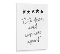 HGETJOHXEM Office Humor Canvas Wall Art, Would Work Here Again Cute Sign for Funny Workplace, Home Office and Cubicle Wall Decor(Framed,16x24inch(40x60cm))