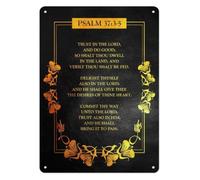 HGETJOHXEM Primitive Metal Sign Feed On His Faithfulness Scripture Quote Decor For Bathroom Laundry Room Mudroom Closet 8 X 12 inch