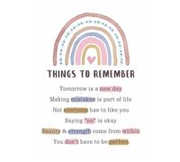 HGETJOHXEM Self Care Poster Affirmations Wall-Art Things To Remember Mental Health Gift for Bedroom Home Office Decor Inspirational Rainbow Print (Framed,08x12inch(20x30cm))
