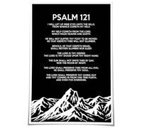 HGETJOHXEM Set of 3 Psalm 121 Canvas Prints - Bible Verses Wall Art, Modern Inspirational Quotes, Vertical Gallery Wall Set for Living Room, Christian Gifts(Framed,08x12inch(20x30cm))