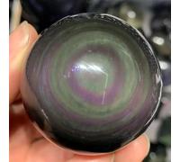 HGETJOHXEM Stone Rainbow Obsidian Crystal Sphere Ball Rock Gemstone(310-350g)