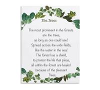 HGETJOHXEM The Poem as a Tree Canvas Art Print for Reflective Home Office and Philosophers Study Decor(Framed,08x12inch(20x30cm))