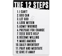HGETJOHXEM The Twelve Steps of Personal Growth Poster Canvas Wall-Art for Reflection Bedroom Living Room Decor Inspirational(Unframed,16x24inch(40x60cm))