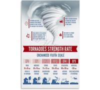 HGETJOHXEM Tornado Hurricane Infographic Poster Science Canvas Wall-Art Weather Storm Education(Framed,16x24inch(40x60cm))