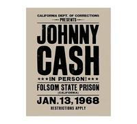 HGETJOHXEM Vintage Johnny Cash Poster - Unframed Rustic Wall Art Print for Garage Decor, Man Cave, Featuring Classic 1979 Wembley Concert Design(Framed,16x24inch(40x60cm))