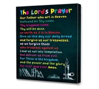 HGETJOHXEM Wall-Art Bible Verses Canvas The Lords Prayer Scripture Ready to Hang for Nursery Classroom Bedroom Decor(Unframed,08x12inch(20x30cm))