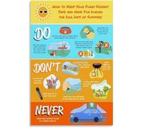 HGETJOHXEM Water Rules Poster Educational Chart for Pool and Summer Canvas Wall-Art Room(Unframed,16x24inch(40x60cm))