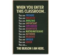 HGETJOHXEM When You Enter This Classroom Sign Rules Wall-Art Motivational Teacher Poster for Elementary School Decor(Unframed,08x12inch(20x30cm))