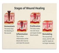 HGETJOHXEM Wound Stages Poster Bed Sore Pressure Injury Guide Clinical Nursing Wall Print(Unframed,12x18inch(30x45cm))