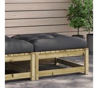 HGFDCBK Sgabello in legno di pino massiccio impregnato con cuscino spesso imbottito, versatile come sgabello o poggiapiedi, design a doghe che impedisce l'accumulo di acqua