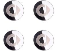 HGFDSERT Coprimozzi Auto per 60mm Smart Fortwo Forfour 450 451 454 453,copridadi Ruota Adesivi Ruote Centro Cerchi Tappi Antipolvere Impermeabile Copertura Decorativa,C