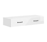 HGFDVCMR Comodino da parete bianco lucido, 87,5 x 34,5 cm | Consolle da parete salvaspazio per camera da letto e corridoio con cassetto integrato per un aspetto ordinato.