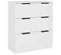 HGFDVCMR Credenza bianca, 60 x 30 x 70 cm, in legno | Armadio compatto in legno con 3 cassetti per corridoio, sala da pranzo e camera da letto, supporto da parete incluso.
