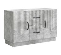HGFDVCMR Credenza grigio cemento, 89 x 34,5 x 57 cm, comò in legno | Credenza moderna per soggiorno e corridoio con 2 ante e 2 cassetti per riporre in ordine nella vita di tutti i giorni.
