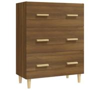 HGFDVCMR Credenza marrone effetto rovere, 70 x 34 x 90 cm, comò | Armadietto compatto per camera da letto e soggiorno, con 3 cassetti per riporre in ordine nella vita di tutti i giorni.